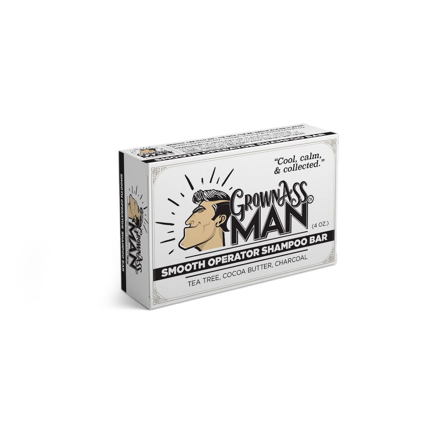 Solid Shampoo Bar Rich Lather 3 in 1: Hair, Beard & Body Wash - Plastic Free & Eco-Friendly, Natural & Organic Clean for All Hair Types, 4oz Bar (Smooth Operator, 3-Pack)