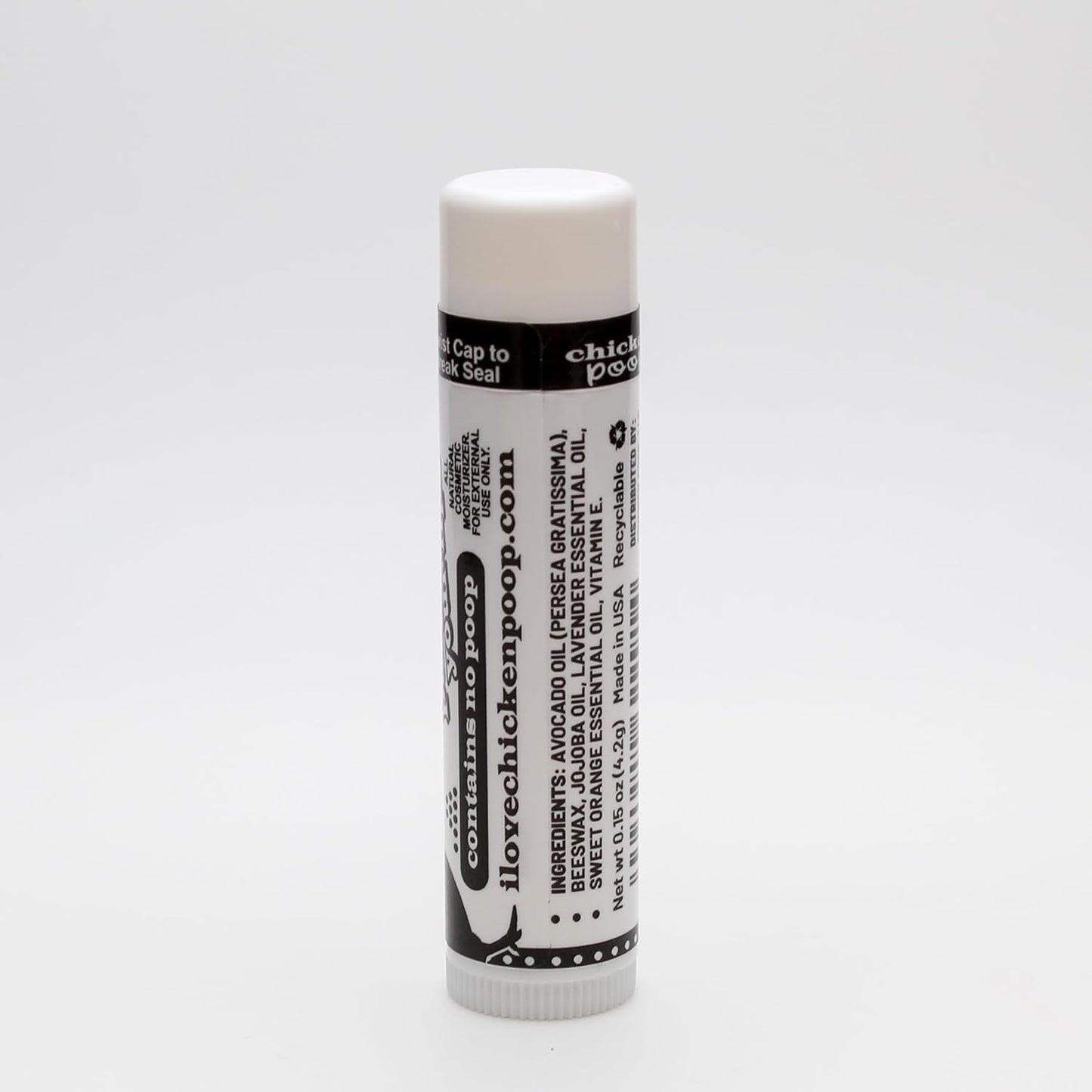 Chicken Poop Lip Balm Simone Chickenbone 100% Natural Moisturizer for Dry, Chapped Lips, 0.15 oz, (Original), Pack of 5