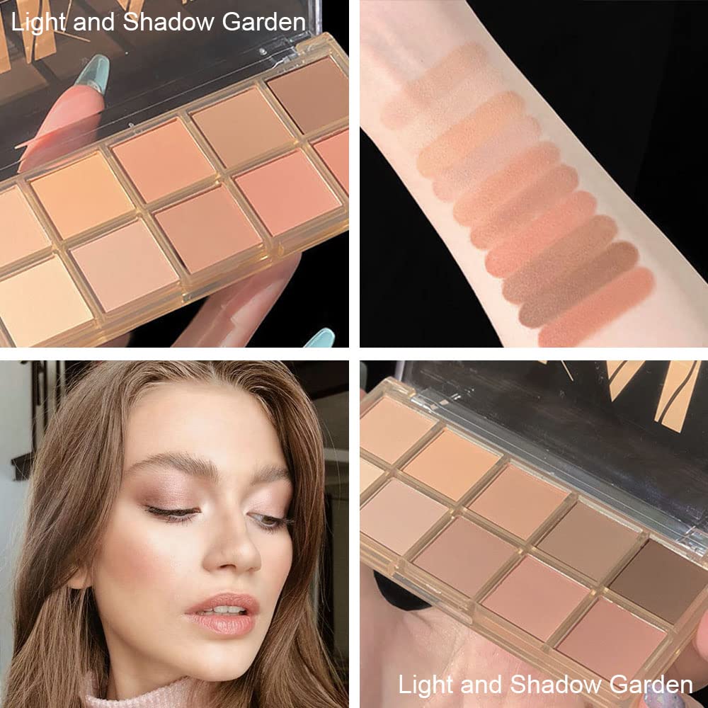 evpct 10 Colors Matte Nude Eye Shadow Palette Makeup for Older Women, Nude Brown Pink Cocoa Taupe Mauve Neutral Matte Cream Smokey Mini Eyeshadow Palette for Blue Green Eyes, Contour Makeup Palettes 5