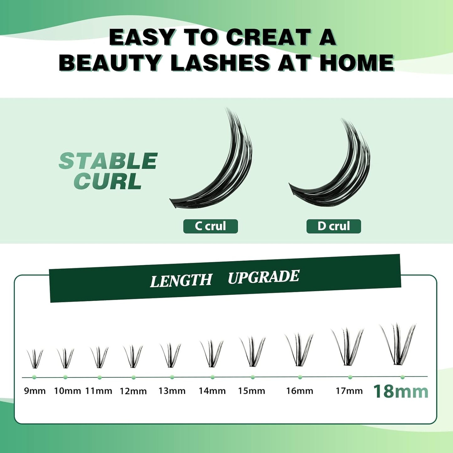 Lash Clusters 300pcs Individual Lashes 50D 0.07D Curl 9-18MIX DIY Eyelash Extension KEYYOU Large Tray Volume Soft&Natural Cluster Lashes(50D-0.07D,9-18MIX）