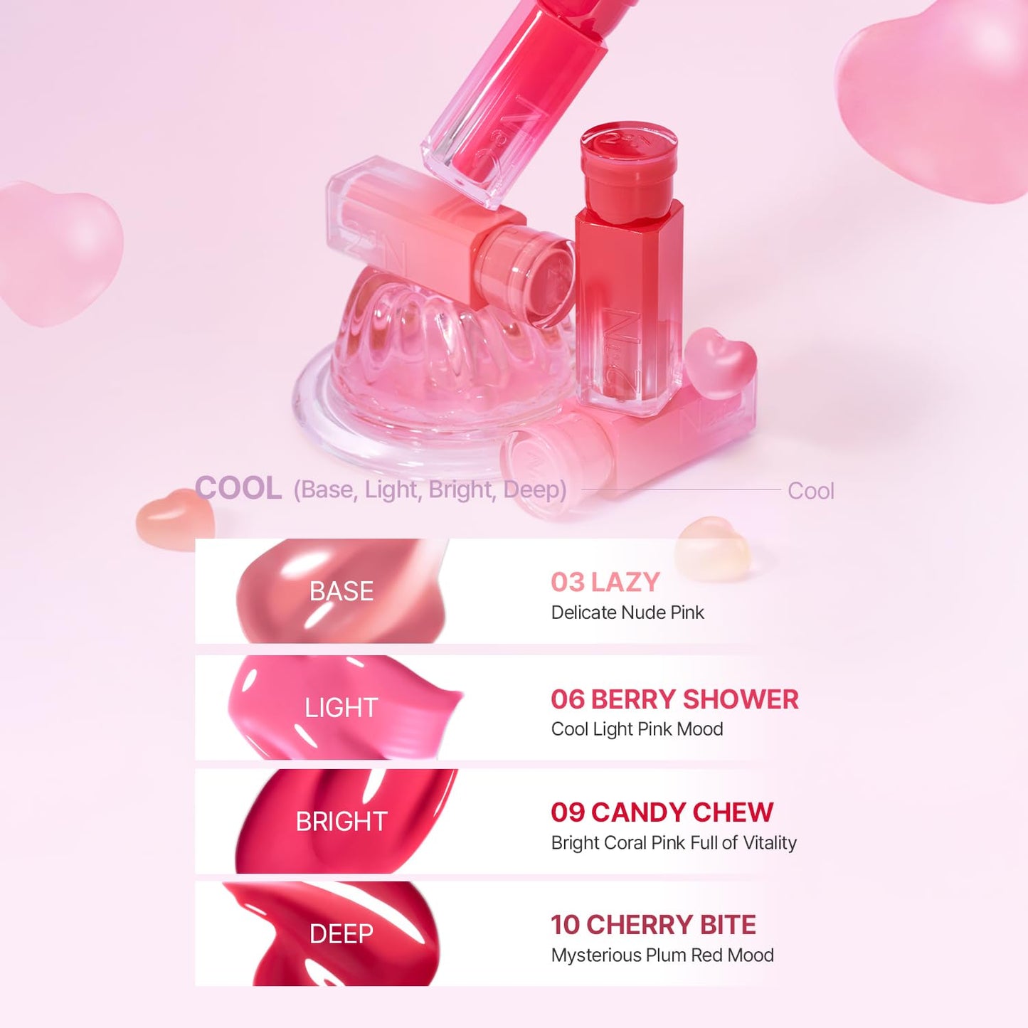 2aN Glaze Bouncing Tint – Lightweight, Moisturizing Lip Tint with High-Shine Finish, Smooth, Light Plumping, Comfortable Wear, Korean Makeup (Berry Shower, 0.16 oz)
