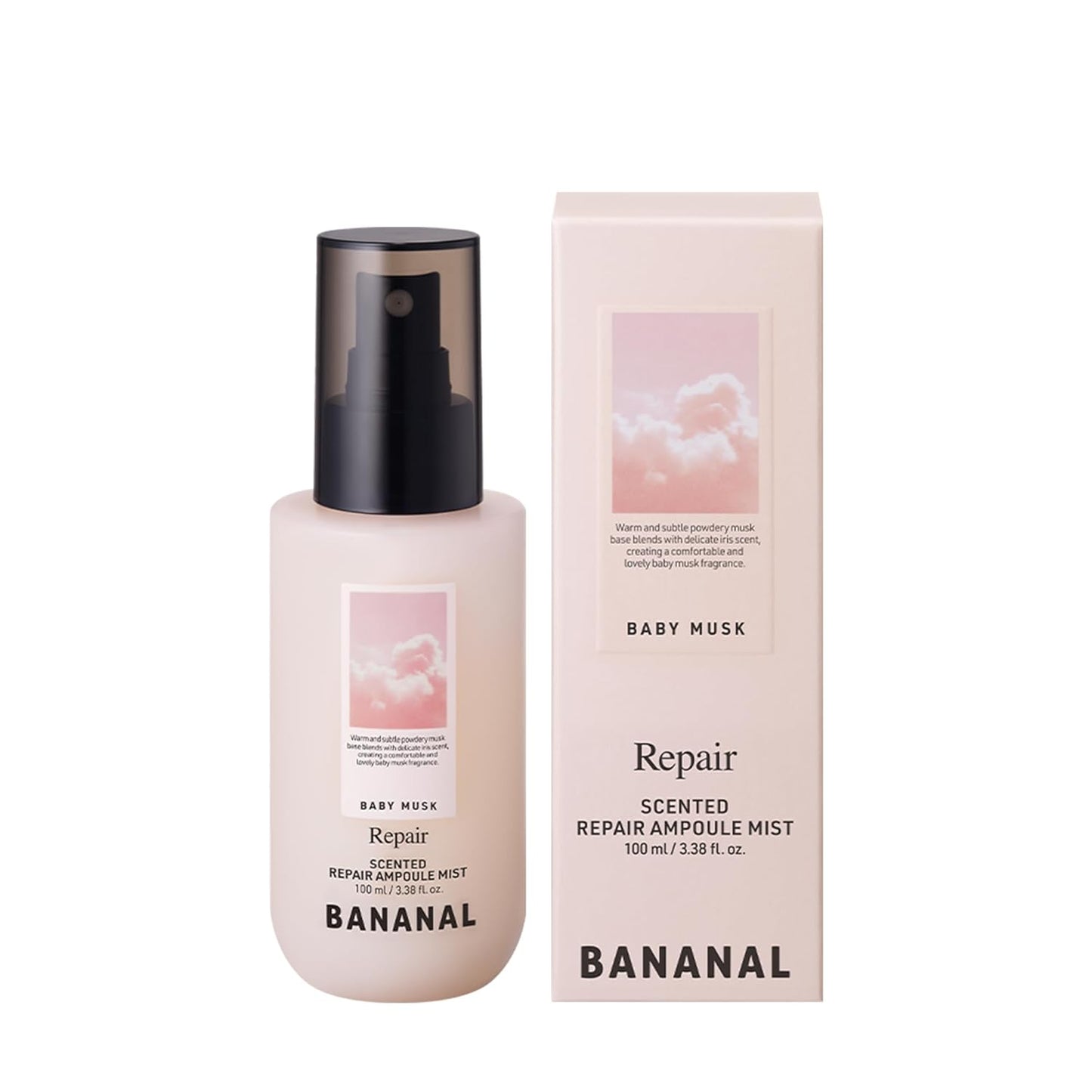 Korean Ampoule Hair Serum Mist with Camellia & Jojoba Oil – Nourishing & Moisturizing Hair Treatment, Frizz Control, Paraben & Sulfate Free, Baby Musk, 100ml / 3.38 fl oz