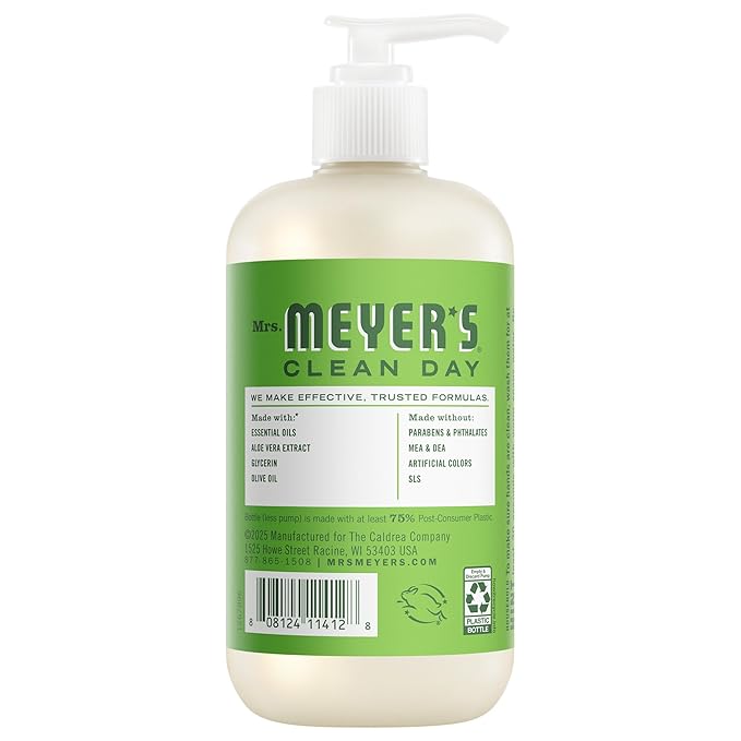 Mrs. MEYER'S CLEAN DAY Liquid Hand Soap, Fresh Cut Grass Scent, 12.5 Ounce Bottle