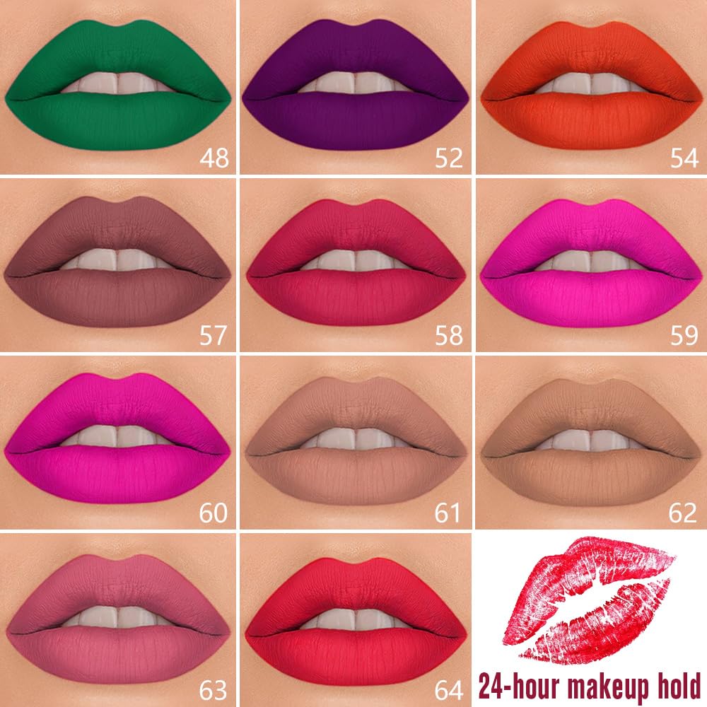 evpct 1Pcs Orange Red Matte Lip Liner & Liquid Lipstick Stain Makeup Set for Women, Orange Red Lip Liner Stain Long Lasting Waterproof Smudge Proof, Cruelty Free Lip Stick Makeup 24 hours originale 54