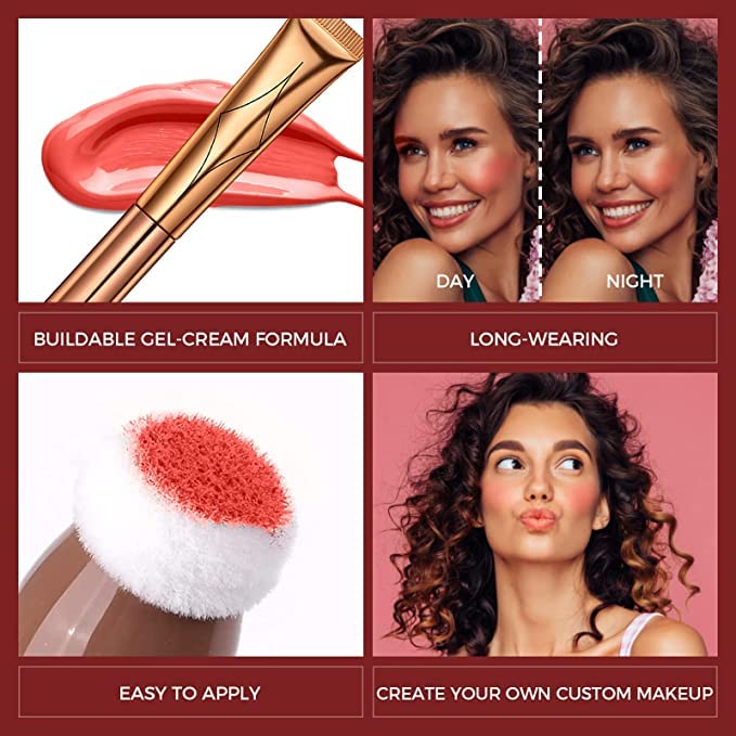 Blush Dreams Contour Beauty Wand, Liquid Face Concealer Contouring Stick with Cushion Applicator, Long Lasting Smooth Natural Matte Finish, Lightweight Blendable Super Silky Cream Contour Stick (Silver Highlighter (H3))