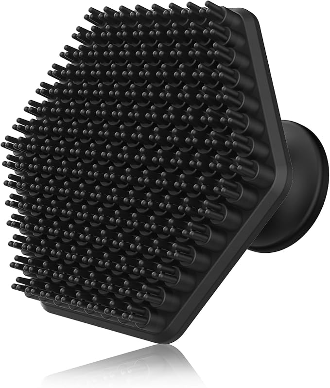 Silicone Face Scrubber for Men, Gentle Exfoliator Pad & Massager, Facial Cleansing Brush Silicone Face Wash Brush Removes Dead & Dry Skin (Black)