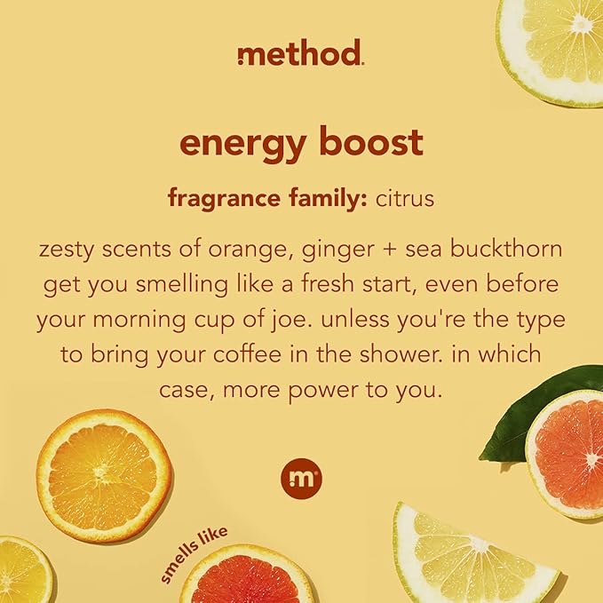 Method Body Wash, Energy Boost, 18oz (Pack of 3)