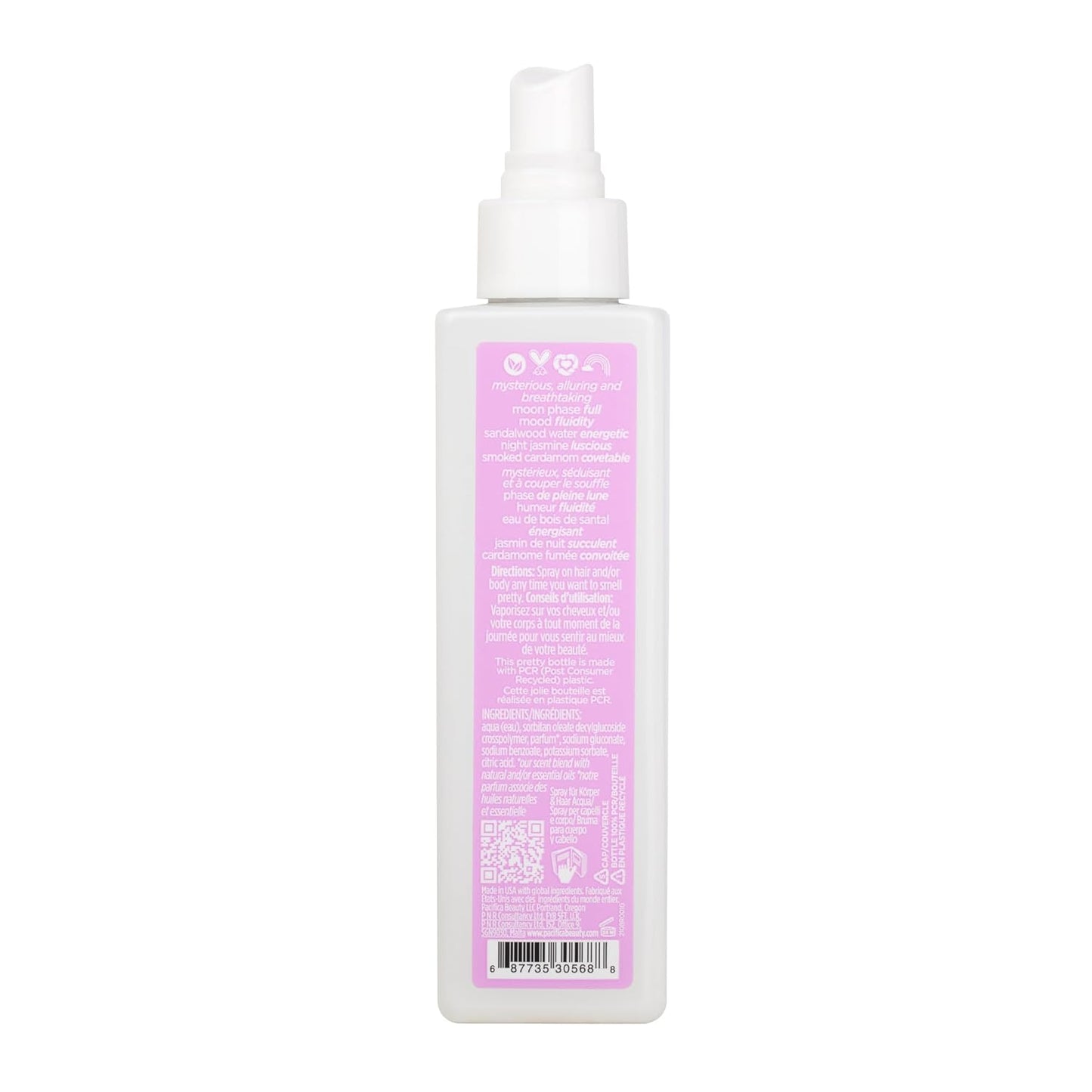 Pacifica Hair & Body Mist - Neon Moon Hair & Body Spray for Women –w/Sandalwood, Jasmine & Spices Perfumes for Women - Hair Perfume - Alcohol-Free Vegan & Cruelty-Free Clean Beauty