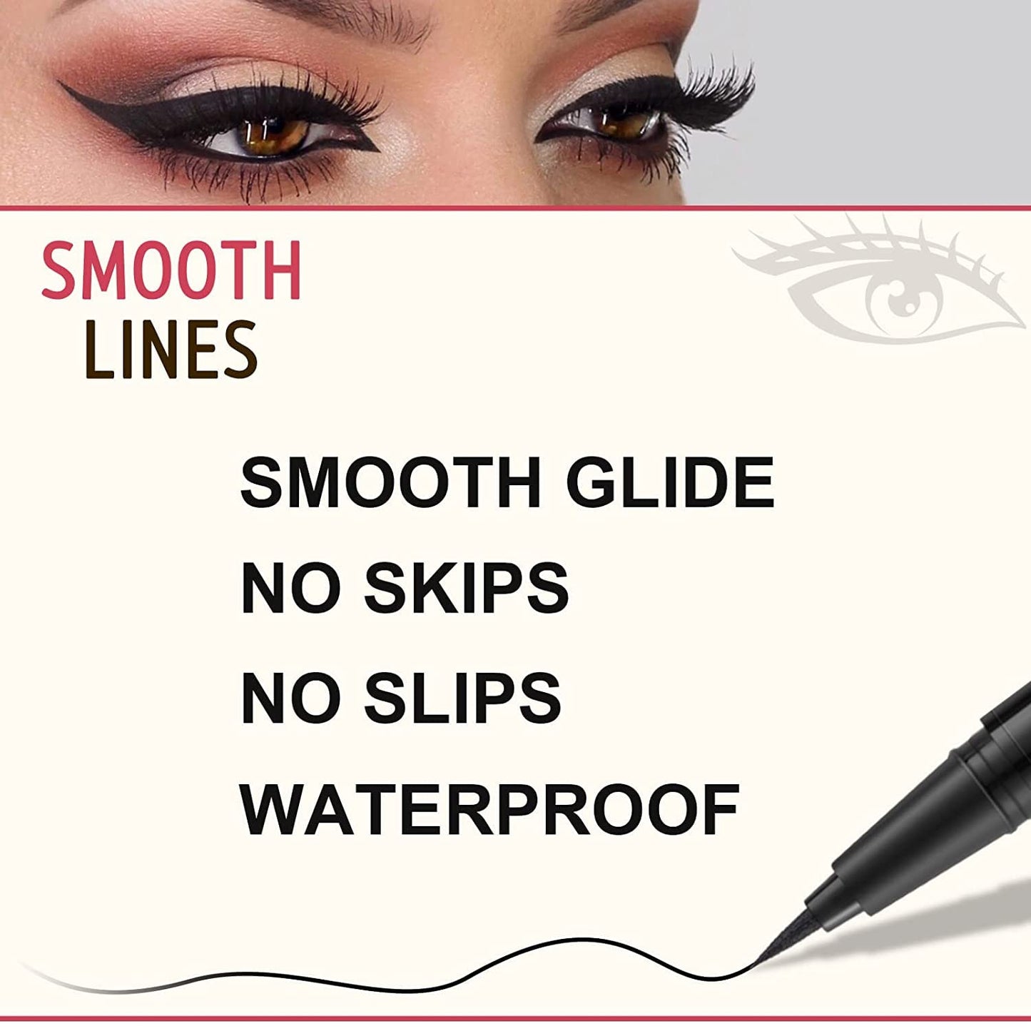 LAVONE Eyebrow Stamp Pencil Kit - Makeup Brow Stamp Trio with Waterproof Eyebrow Pencil, Eyeliner, Pomade, Dual-ended Brush - Brunette