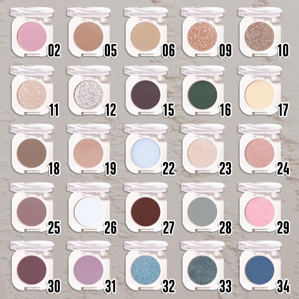 Slive Glitter Eyeshadow Palette for Women, Single Monochrome Eye Shadow Makeup, Shiny Pressed Powder, Blendable Natural sombras para ojos, Holographic,Vegan,Travel -12