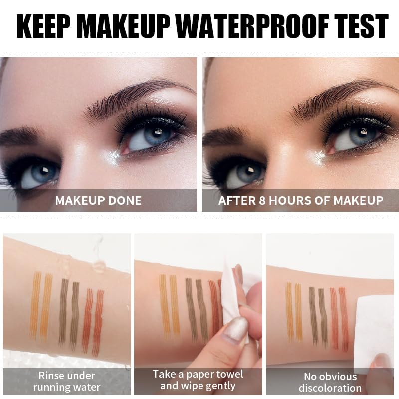Microblading Eyebrow Pen - Long-Lasting 4D Four-Tip Waterproof Eyebrow pen with Triangular Tip Easy Application for Beginners for Natural Eyebrows (Red Brown)
