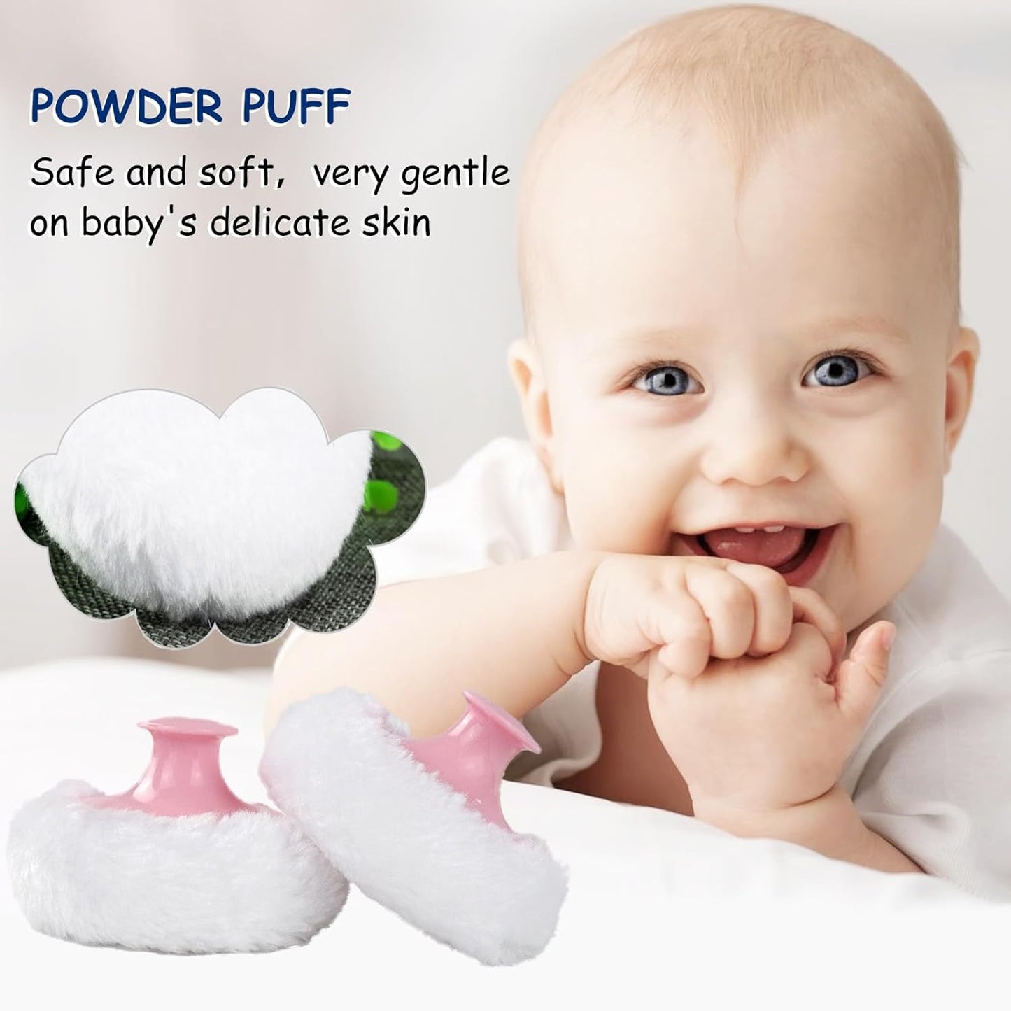 Body Powder Puff and Container for Dusting Powder, Women Powder Puff and Powder Case for Bath and Travel (Abstractionism)