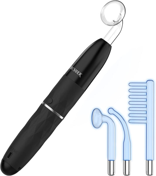 OxyGlow 2 Cordless High Frequency Facial Machine, ProFacialWand Clinical Skin Therapy Wand - Xenon Gas