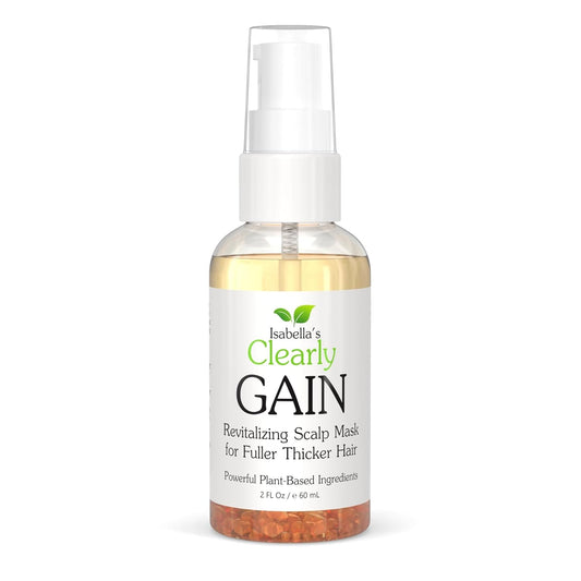 Isabella's Clearly GAIN, Hair Thickening Serum for Men and Women | Natural Herbal Scalp Oil with Castor, Jojoba, Clary Sage, Rosemary, Nettle Extract for Hair Loss, Thinning Hair | Made in USA