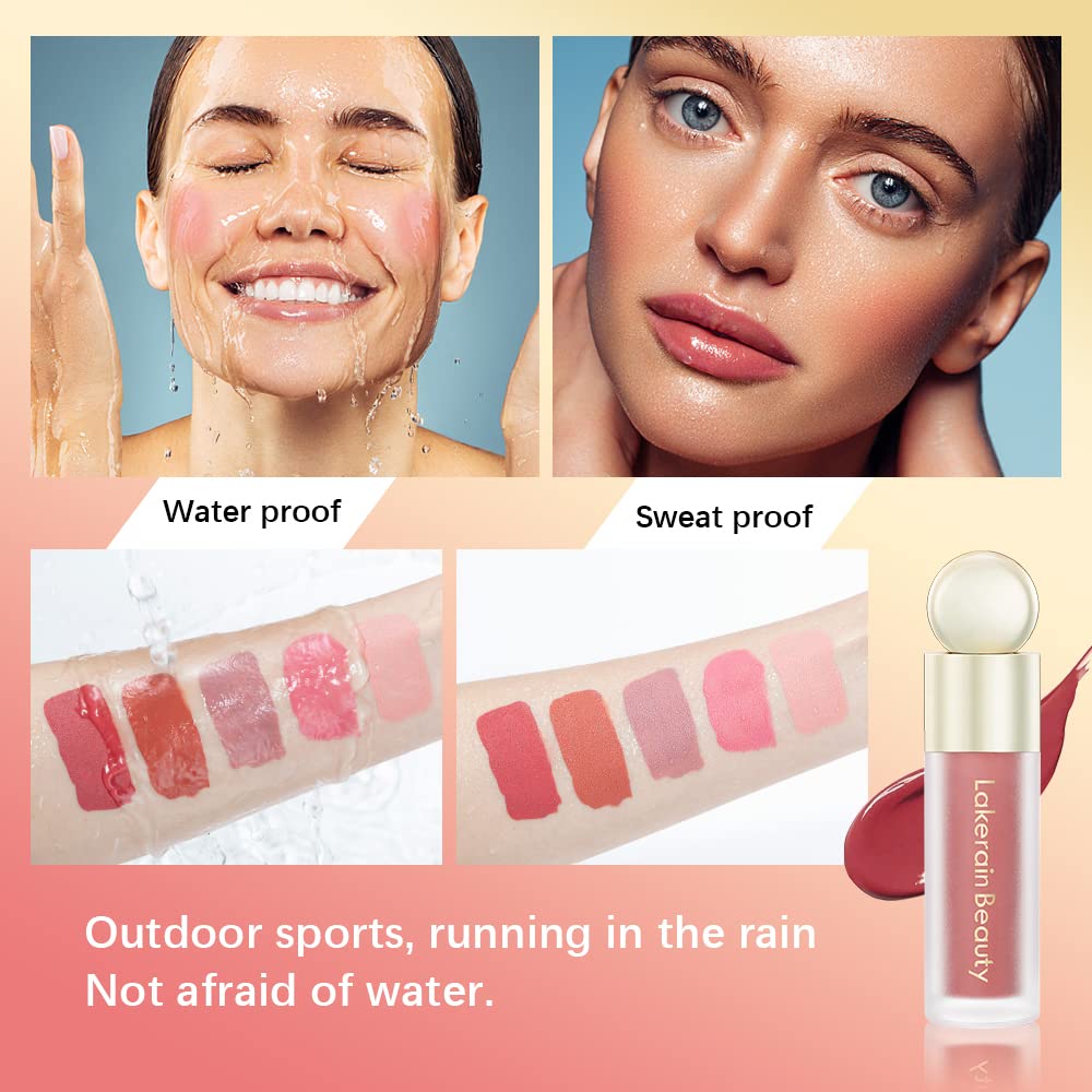 Liquid Blush For Cheeks, Soft Velvet Cream Blush Face Blush Makeup, Pink Blush Red Blush Skin Tint, Natural-Looking Matte Finish Makeup Blush Stick, Waterproof&Long Lasting Dewy Cheek Tint, Moisturizing&Lightweight Blendable Feel Blush Makeup (1#)
