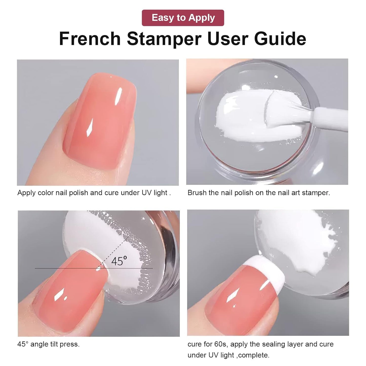 Nail Art Stamper Clear Silicone Nails Stamping Jelly with Scraper Transparent Visible Body DIY Manicure Nail Art Tool A