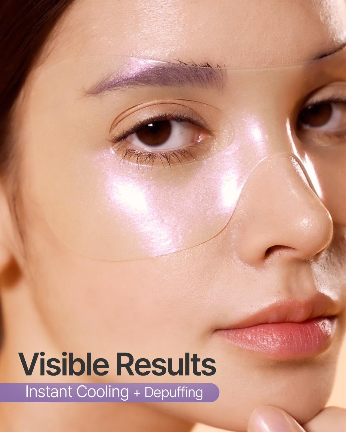 Petitfee Aura Quartz Hydrogel Eye Zone Mask 5ea (9g*5) - Lavender Eye Mask for Entire Eye Area, Instant Cooling, Eye Puffiness, Morning Quick Eye Care, Rejuvenating Tired Eye Area, Brighten Under Eye