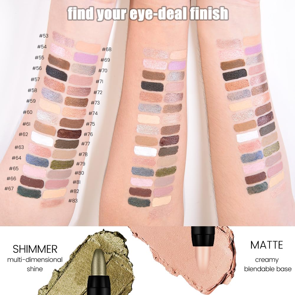 Kaely Cream Eye Shadow Sticks, Warm Nude Matte Eyeliner Pencil Eyeshadow Palette Makeup, Eye Highlighter Brightener Stick for Older Women Waterproof Pigmented, sombras para ojos, New-82