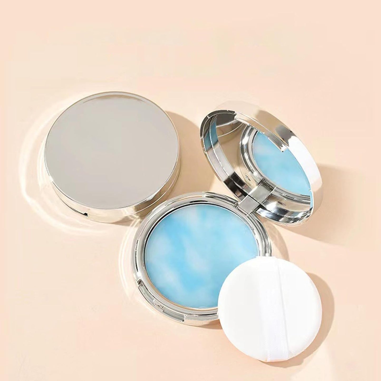Chillab Lavender Matte Powder,Lavender Matte Powder Oil Control,Chillab Polvo Compacto with Mini Powder Puff,Oil Control Long-Lasting, Creates Soft (1pcs)