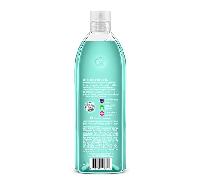 Method Foaming Hand Soap, Refill, Waterfall, 28 oz (Packaging May Vary)