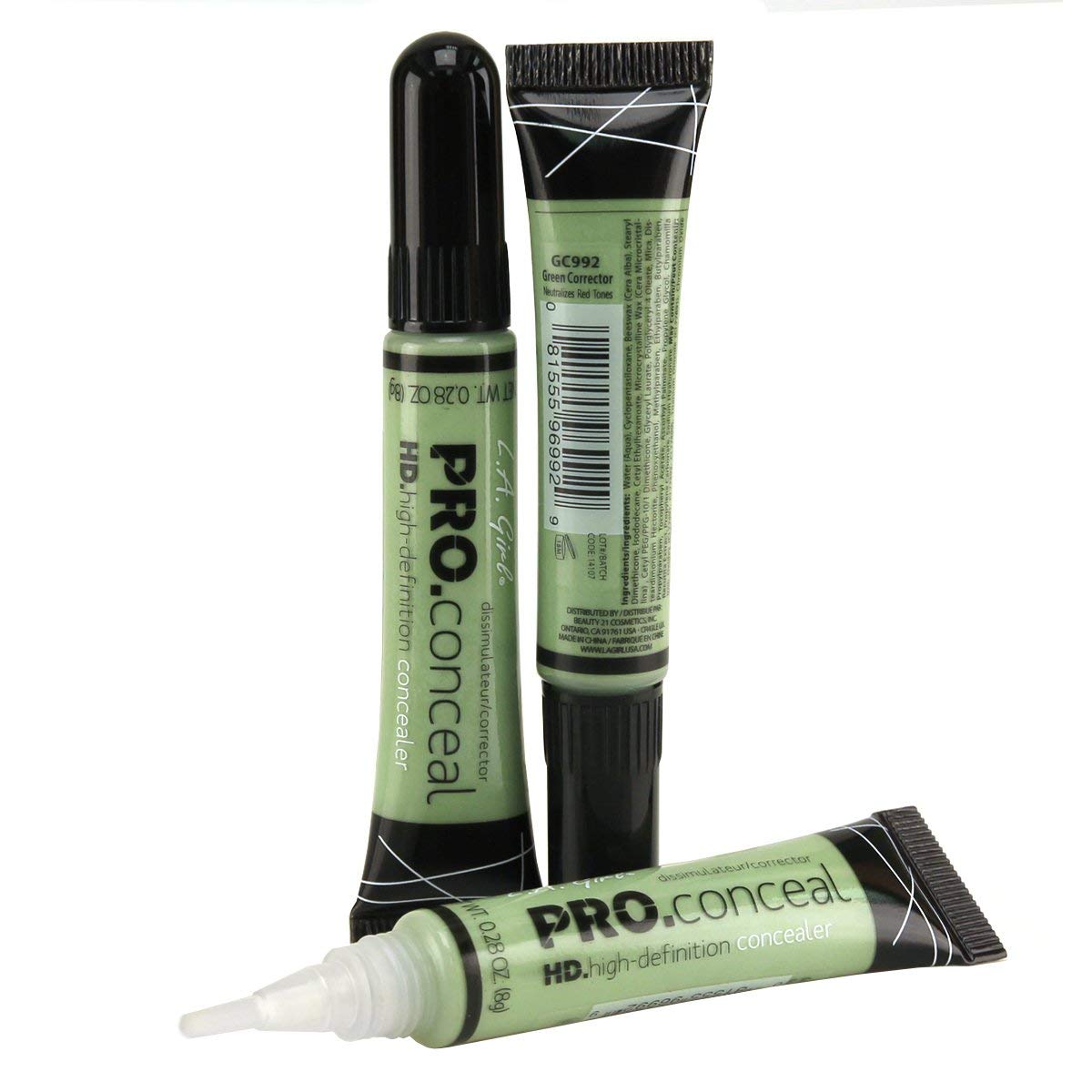 (CHOOSE YOUR COLOR) LA Girl HD Conceal High Definition Concealer 13 Color Choices (Green)