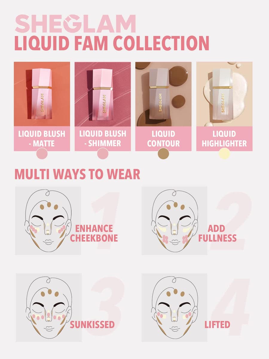SHEGLAM Color Bloom Liquid Blush Makeup for Cheeks Matte Finish - Risky Business