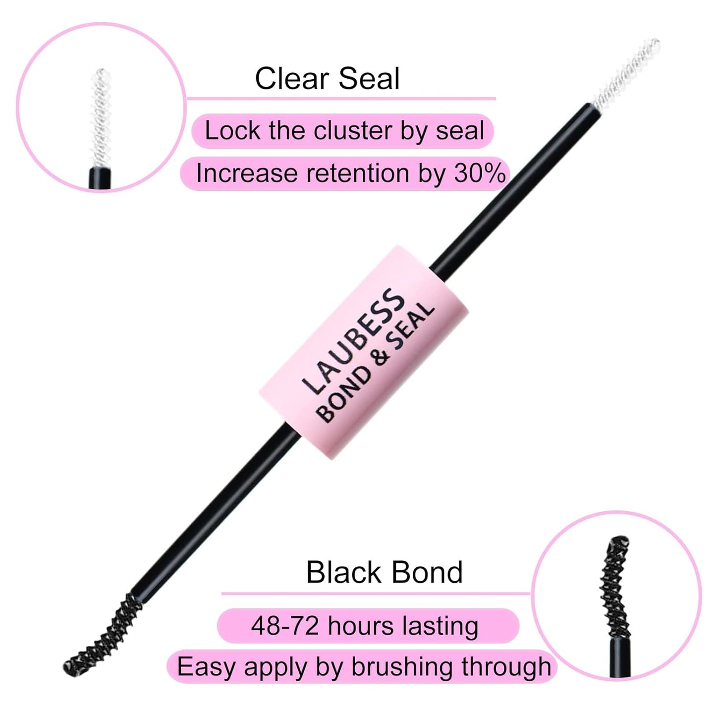 Lash Clusters Kit LAUBESS DIY Lash Extension Kit Lash Bond and Seal Waterproof Lash Glue Remover Tweezers Brush Cluster Eyelash Extensions Kit Eyelash Clusters (Kit 30D/40D-C-Mix14-18)