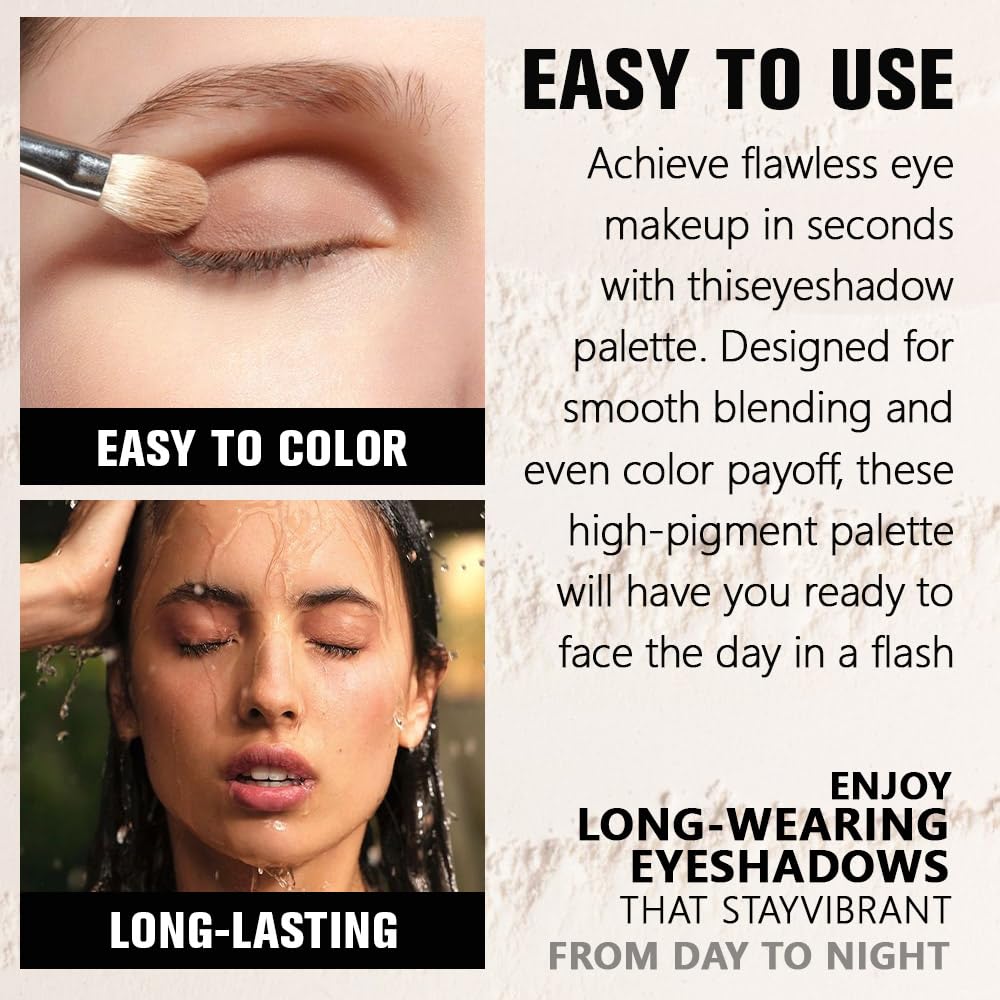Dark Brown Single Matte Eyeshadow Makeup, Neutral Powde Eye Shadow for Older Women, Coffee Mocha Cocoa Chocolate Brown Matte Singles Eyeshadow Palette Pigmented Waterproof,Girls Eyeshadows Gift