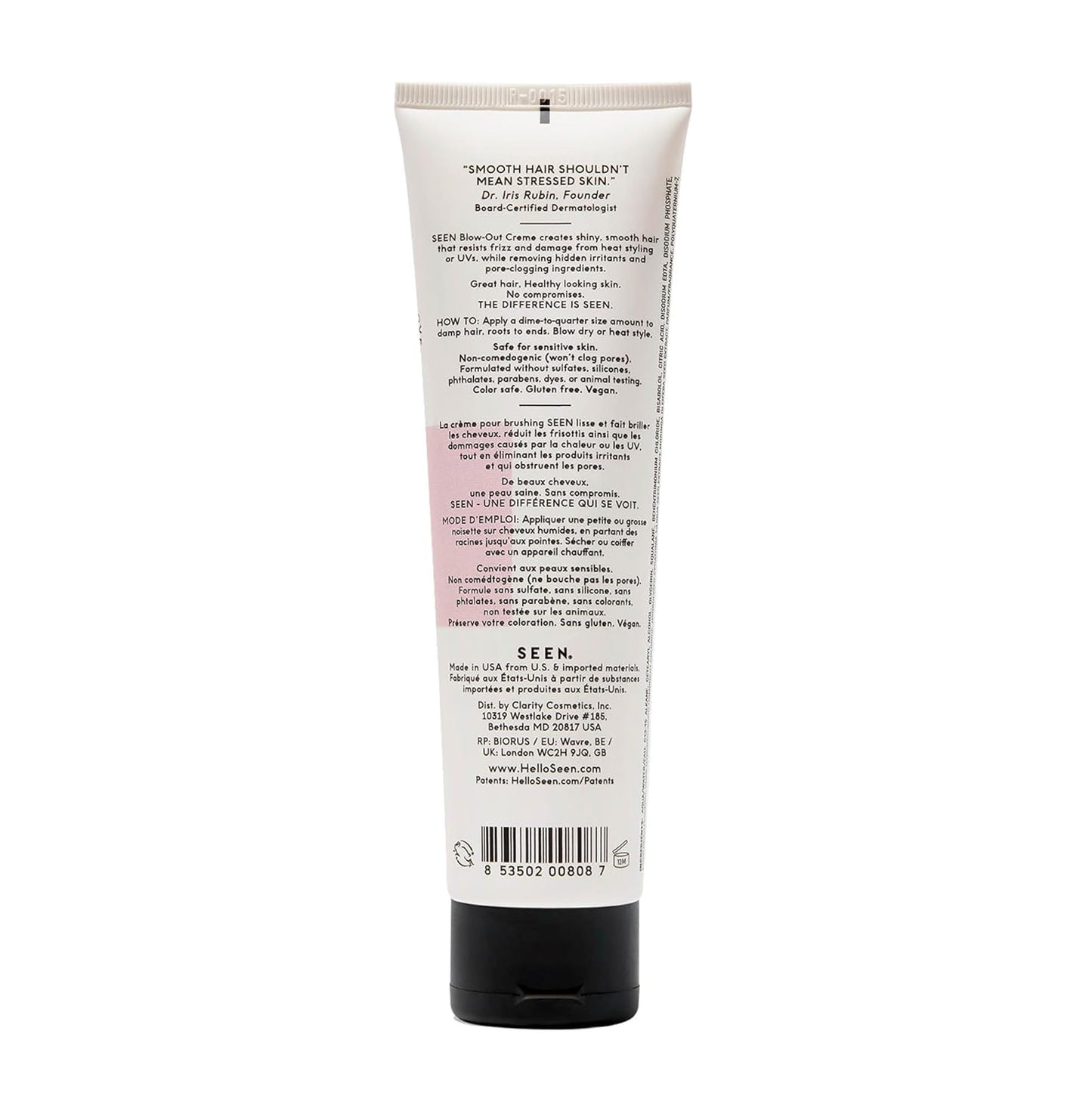 SEEN - Blow-Out Creme - Scented - Non-Comedogenic & Sulfate-Free Blow Out Hair Cream- Reduces Frizz- Heat Protectant- Safe for Sensitive & Acne Prone Skin