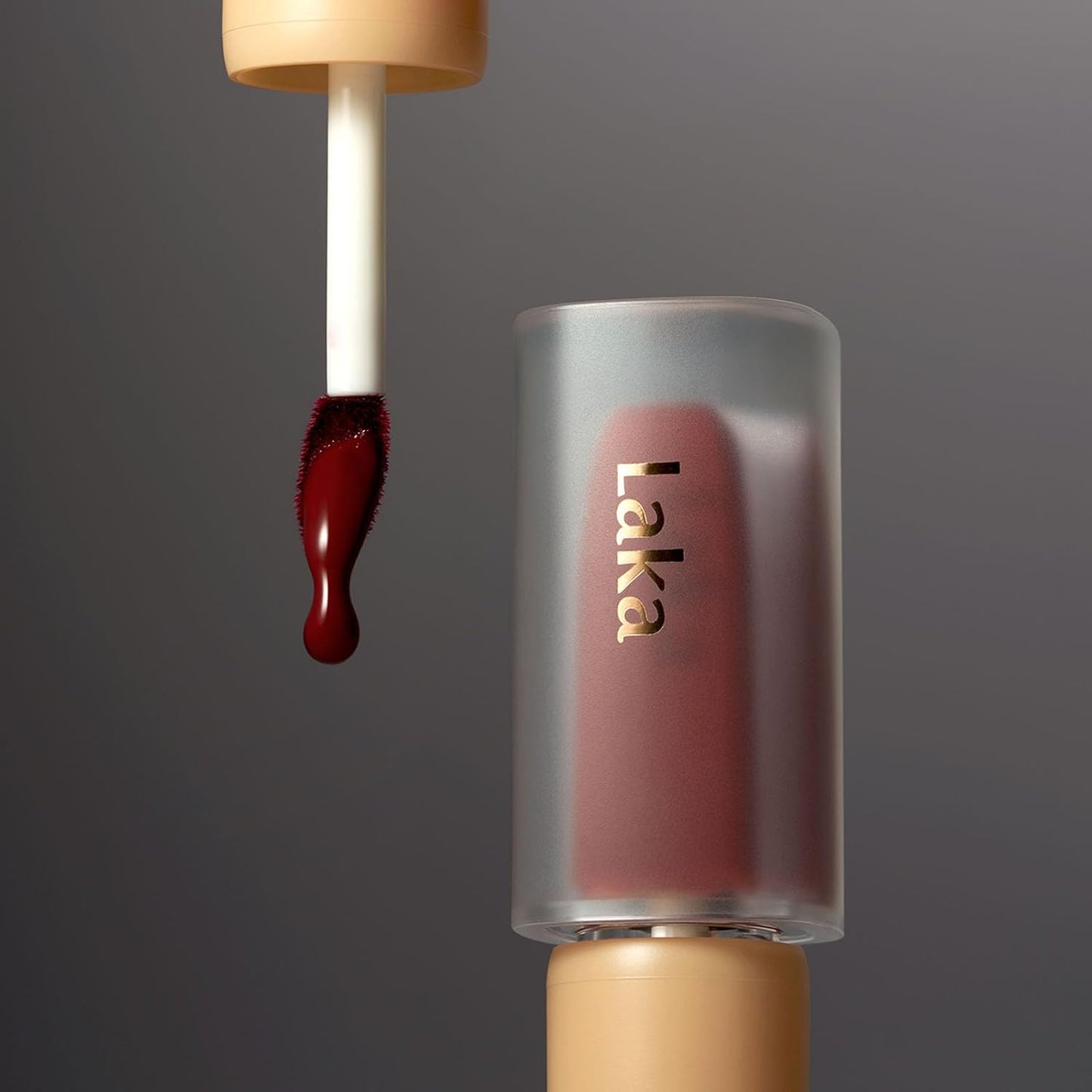 Laka Fruity Glam Tint, 4.5g/0.15 oz., Glowing Lip Stain with Wide Color Spectrum, Hydrating & Lightweight Texture, Long-Lasting Bold Stain, Non-Sticky, Vegan, K-Beauty (#123 Unsweet Berry)