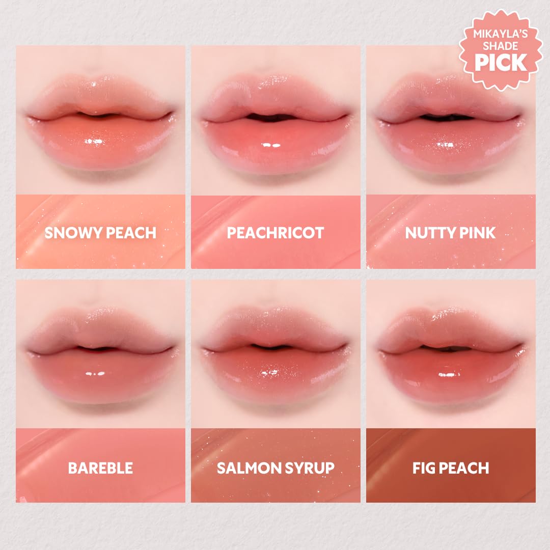 TIRTIR [*Mini Size Waterism Tinted Lip Gloss #26 Bareble, 0.06 Fl Oz – Kiss Ready Lipgloss, 12H Long Lasting Non Sticky Natural Tinted Glow Korean Multiuse Cheek and Lip Tint for Women gift