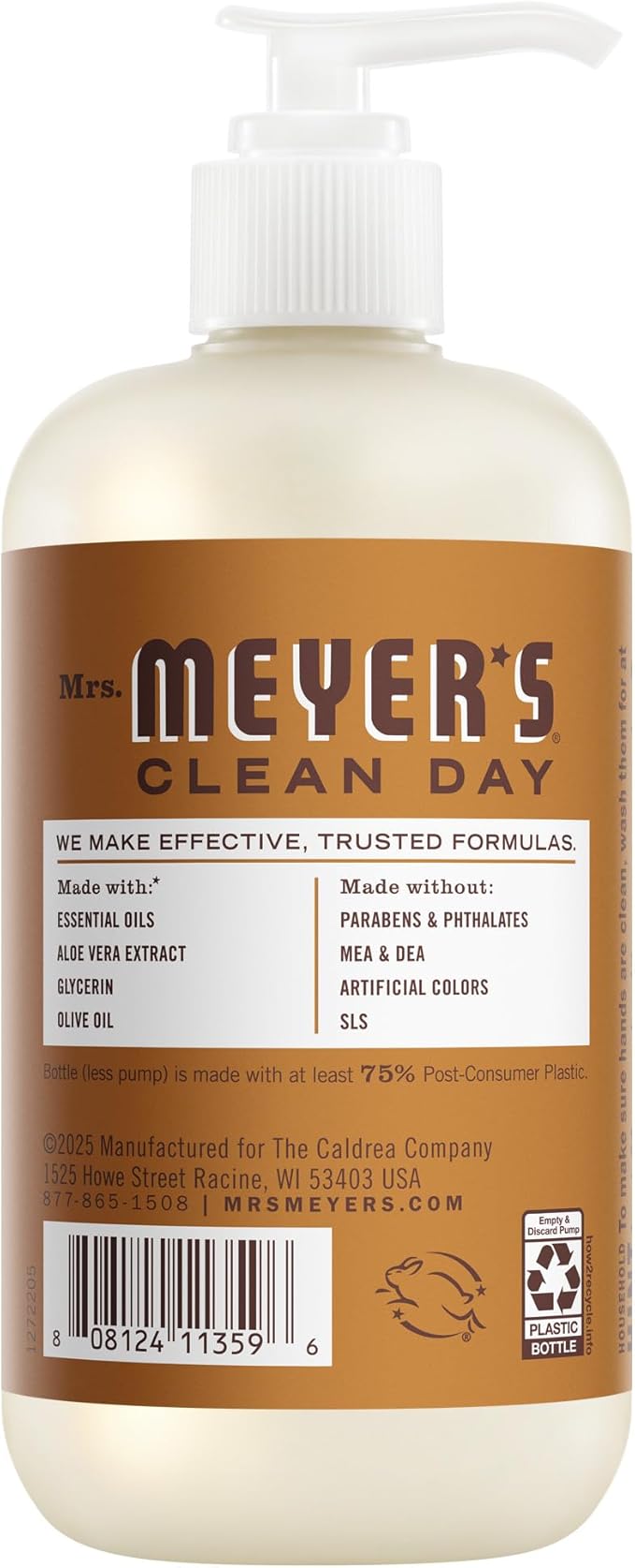 MRS. MEYER'S CLEAN DAY Hand Soap, Acorn Spice Scent, 12.5 Fl Oz Bottle