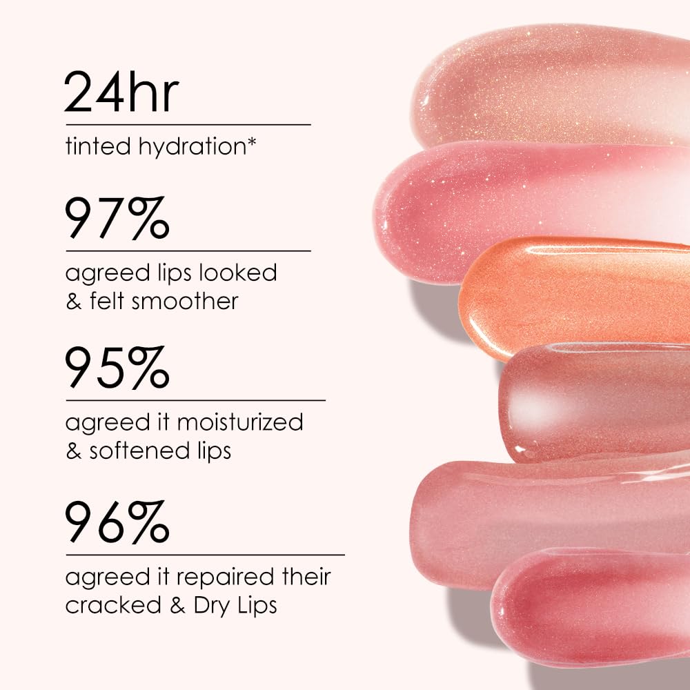 CATKIN Tinted Lip Balm Glitter Lip Stain Ultra Hydrating Lip Moistrurizer Lip Care with Vitamin E Nourishing For Cracked & Dry Lips 0.12 oz C11 Fairy - Coral Pink