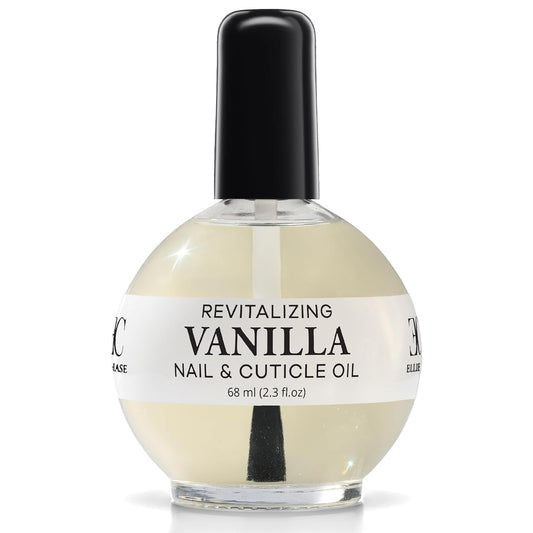 Ellie Chase Moisturizing Cuticle & Nail Care Oil 2.3 Fl Oz - Vanilla Scented – Infused with Jojoba Oil, Aloe, Vitamin E – Nail & Cuticle Hydration, Repair, Moisturizer, Strengthener, Growth