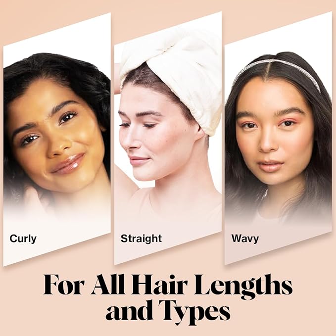 Kitsch Microfiber Hair Towel Wrap for Women – Ultra Absorbent Microfiber Bath Towels for Wet, Curly, Long or Short Hair – Anti-Frizz Hair Wrap, Great Hair Care Gifts for Women – White Ivory