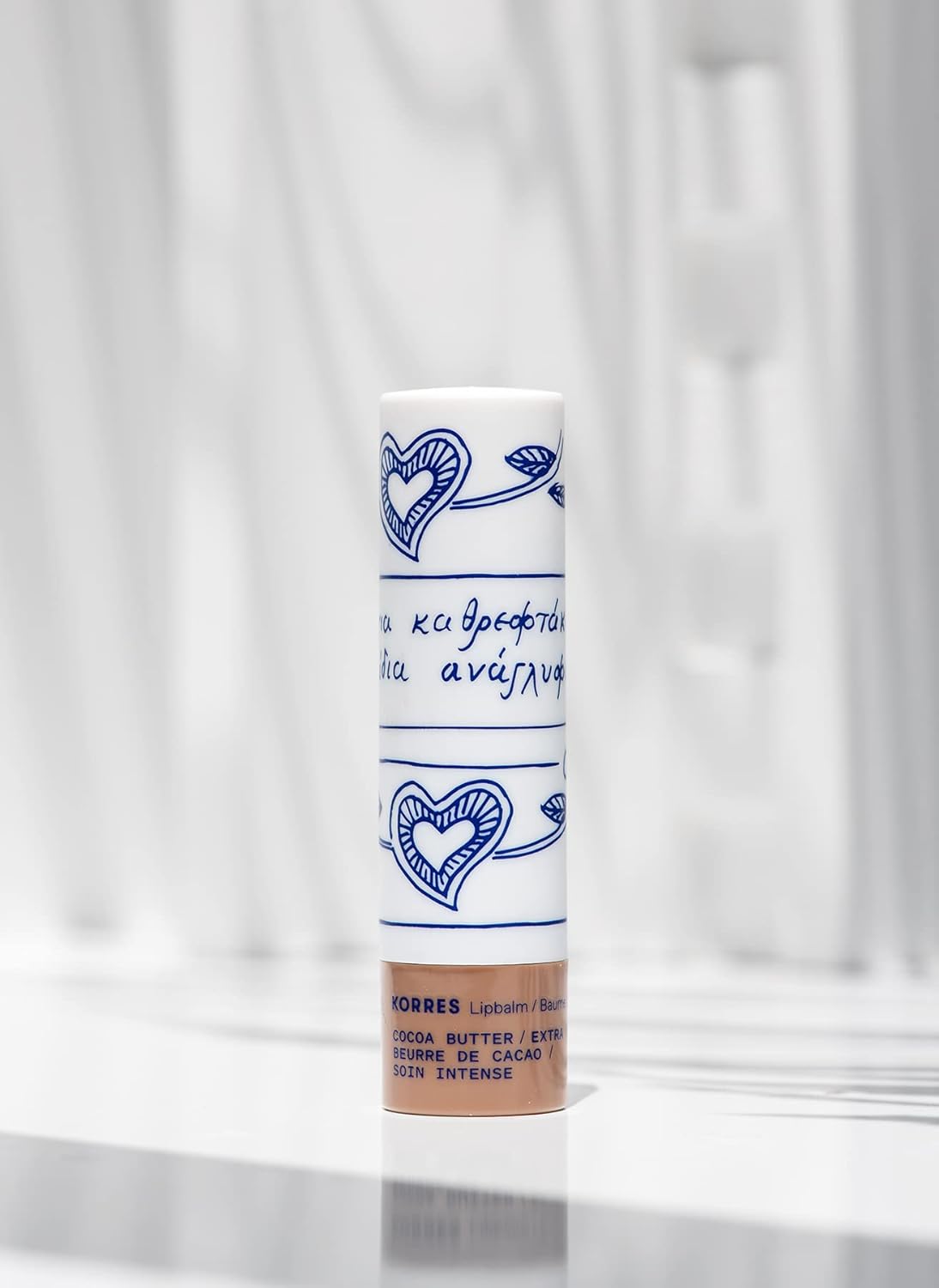 KORRES Lip Butter Stick Cocoa Butter Hydrating Lip Balm with Greek Hypericum Balsam Oil, Moisturizing Natural Shine & Subtle Tint for Soft Smooth Lips, Lip Care for Women & Men, 0.17 Oz Stick