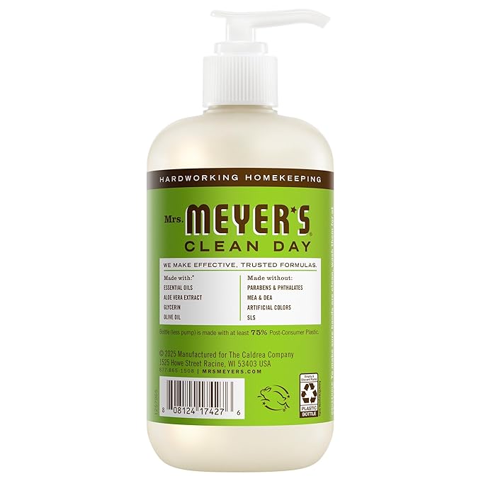 MRS. MEYER'S CLEAN DAY Hand Soap, Made with Essential Oils, Apple, 12.5 fl. oz - Pack of 3