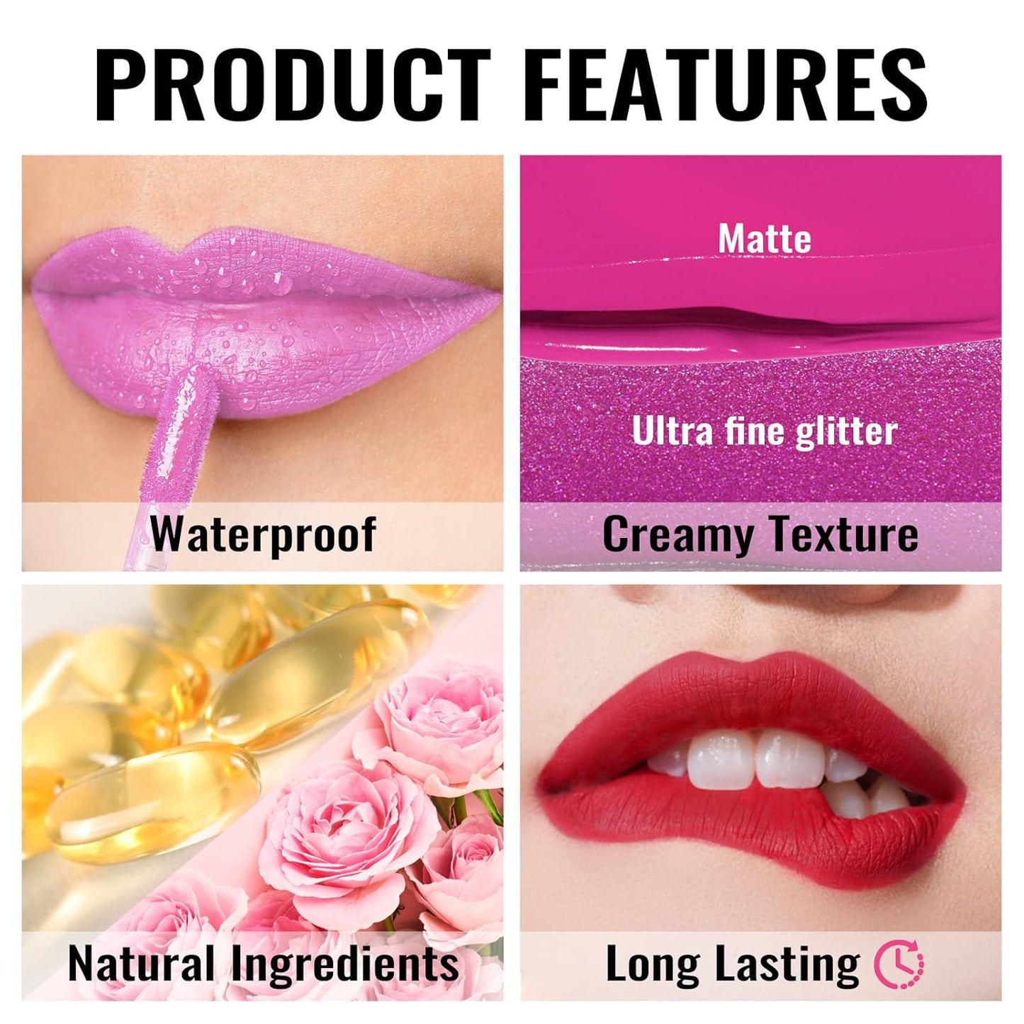 Oulac Matte Liquid Lipstick Mauve Pink Lip Gloss for Women, Long Lasting Lipstick Waterproof, No Transfer, Creamy High Pigmented Formula with Rose Oil, Vegan & Cruelty-Free, M13