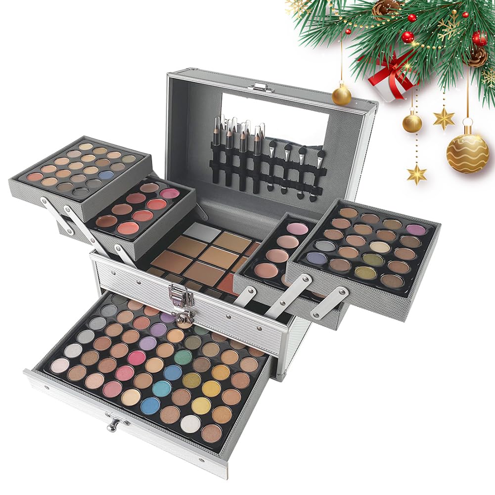 VERONNI 132 Colors All In One Makeup Palette For Women, Eyeshadow Makeup Palette Set, Professional Full Eye Makeup Kit Lipstick Concealer Contour Face Makeup Cosmetics Kit (132 colors)