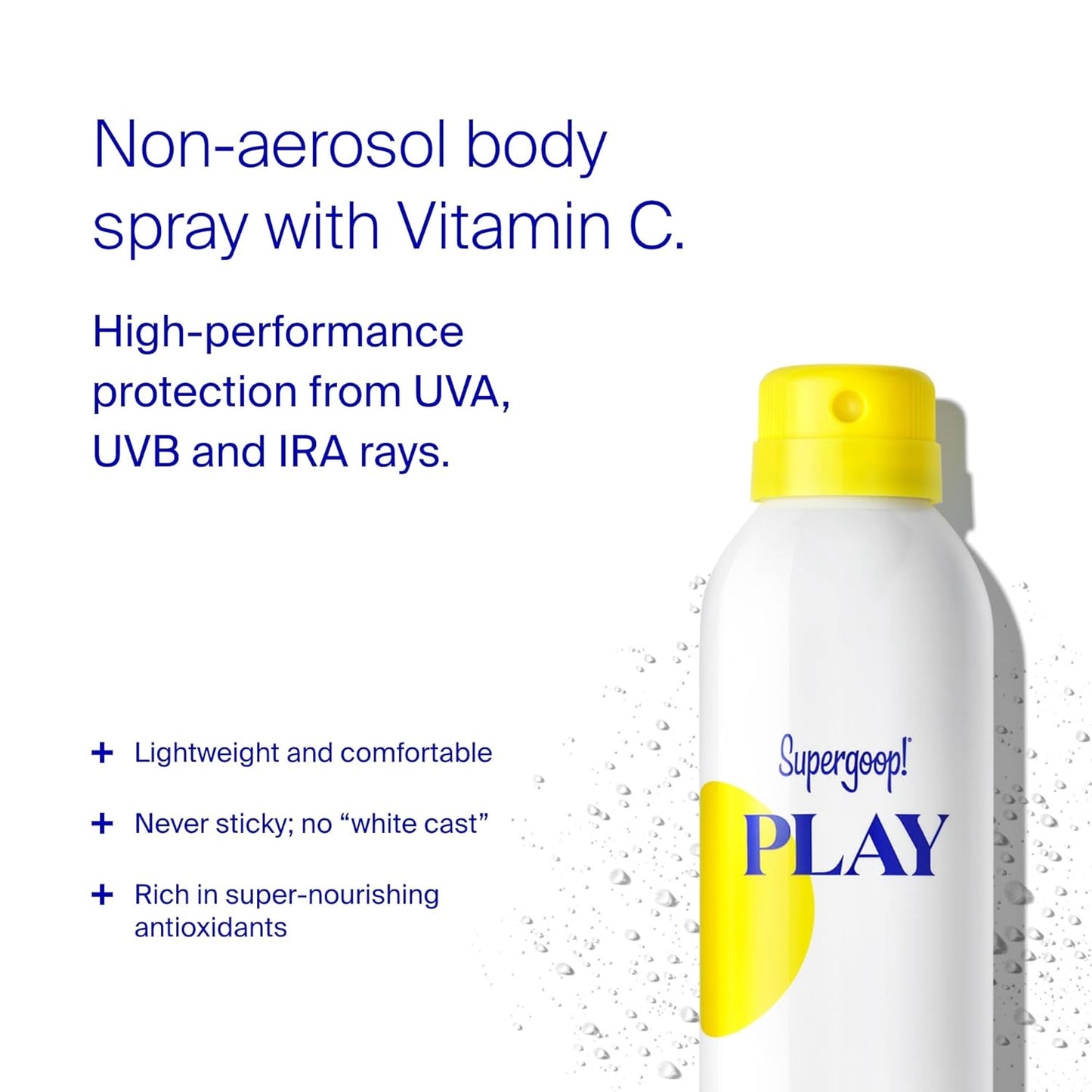 Supergoop! PLAY Antioxidant Body Mist w/Vitamin C - 6 fl oz - SPF 50 PA++++ Broad Spectrum Sunscreen - Body Spray - Great for Active Days
