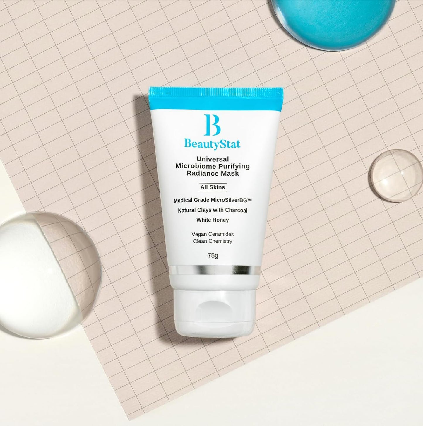 BeautyStat Universal Microbiome Purifying Radiance Mask, Cleansing Mask to Help Dimish Appearance of Pores + Purify Skin with Natural Clays (2.5 oz)