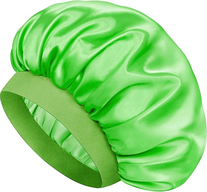 Satin Silk Bonnet for Sleeping, Double Layer Silk Sleep Cap for Men & Women, Soft Satin Lined Bonnet for Curly Hair