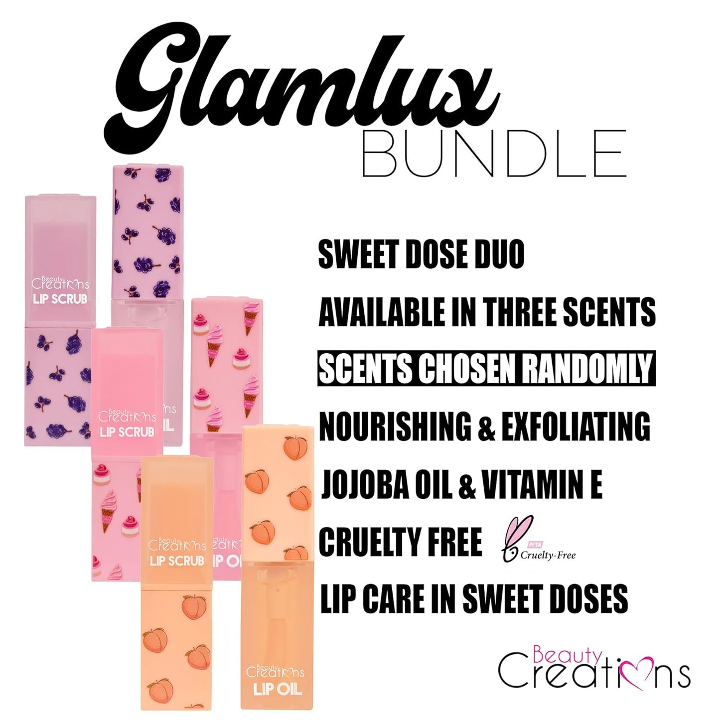Beauty Mystery Bundle Amorus Flush Blush Powder, Long Lasting, Buildable formula, 3D Mink Reusable Eyelashes, Sweet Dose Lip Oil Nourishing & Exfoliating