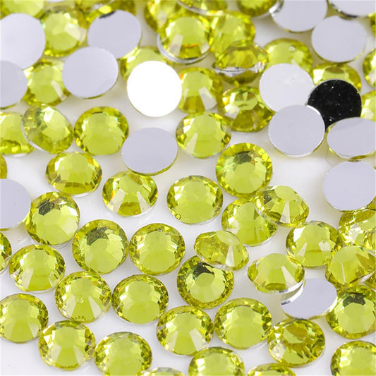 500 Pieces SS30 6mm Flatback Rhinestones Clear Glass Round Gems Crystals for Nail Art DIY Crafts Clothes Shoes Bags （Citrine）