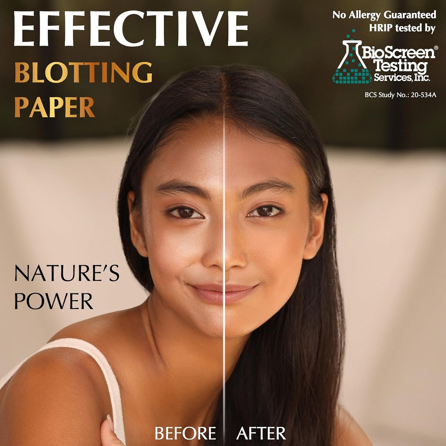 Natural Oil Blotting Sheets for Face with Bamboo Charcoal - 25% Larger - 6pk/600 Makeup Friendly Blotting Papers for Face - Easy Dispensing Oil Absorbing Sheets for Face