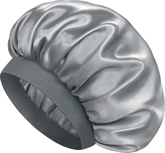 Satin Silk Bonnet for Sleeping, Double Layer Silk Sleep Cap for Men & Women, Soft Satin Lined Bonnet for Curly Hair