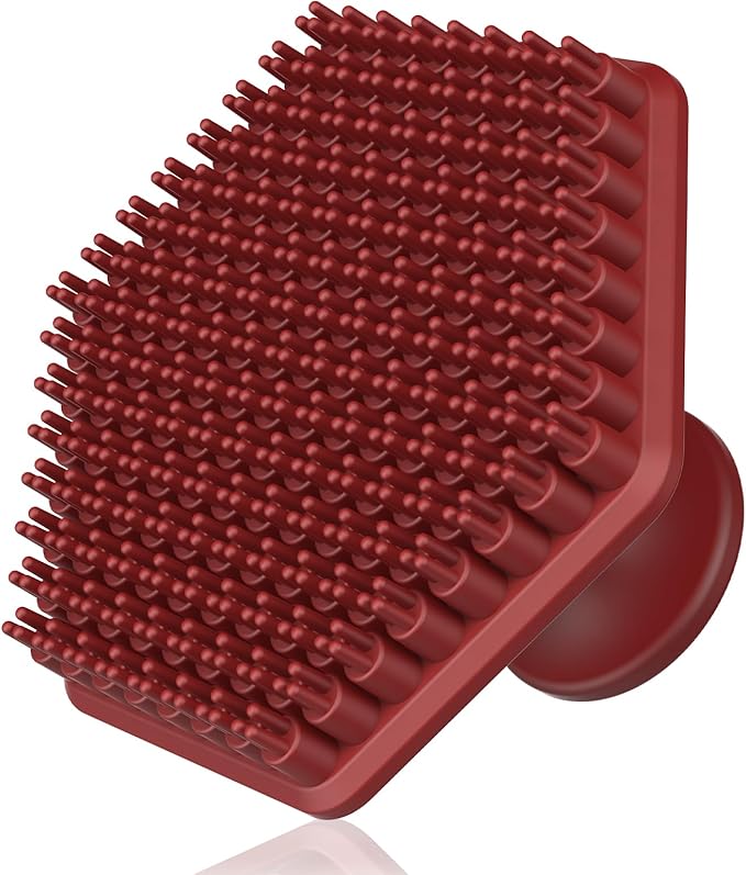 VWMYQ Silicone Face Scrubber for Men, Gentle Exfoliator Pad & Massager, Facial Cleansing Brush Silicone Face Wash Brush Removes Dead & Dry Skin (red)