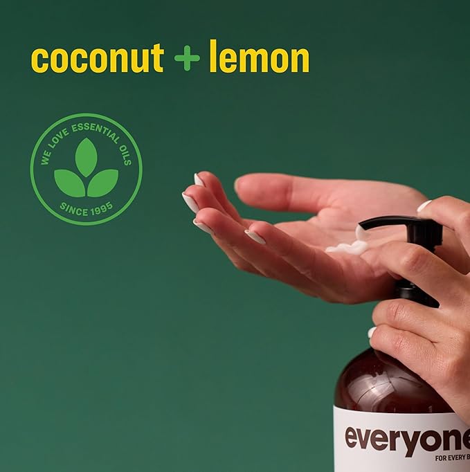 Everyone 2-in-1 Lotion for Hands/Body, 32 ounce (Pack of 1) Coconut and Lemon made with Essential Oils for Men and Women