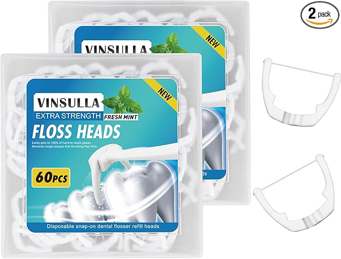 Ultraclean Access Flosser Refill Heads, Compatible with Listerine Ultraclean Access Flosser, Mint 60 Count (Pack of 2)