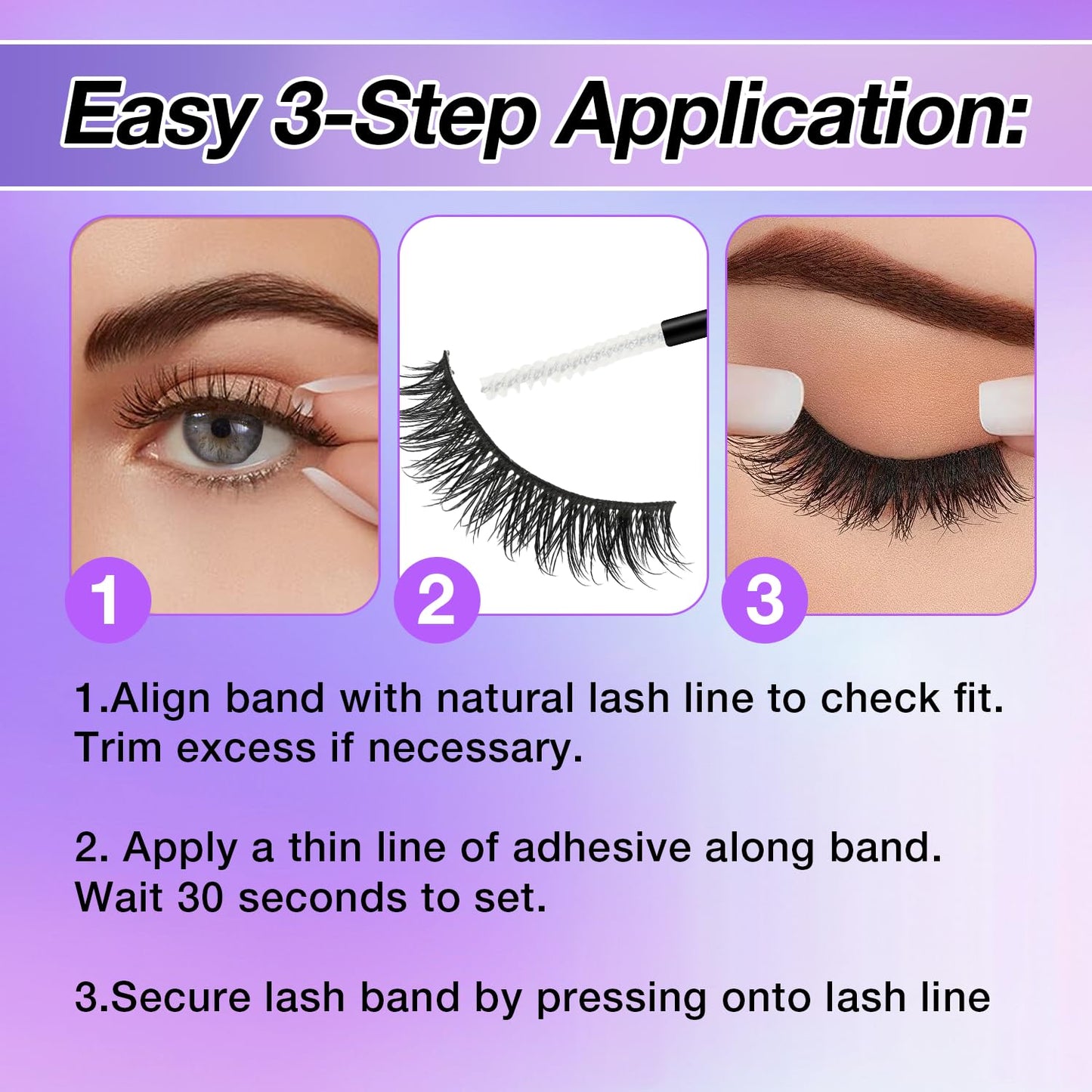 Wispy False Eyelashes Kit With Bond, Seal and Tweezer, 7 Pairs Natural Look Fake Cat Eye Lashes Strips Thin Band Extensions Waterproof Easy Eyelashes for Beginners RQ10